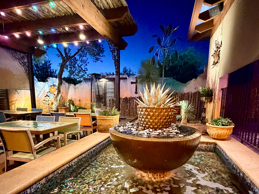 Patio Fountain at Night