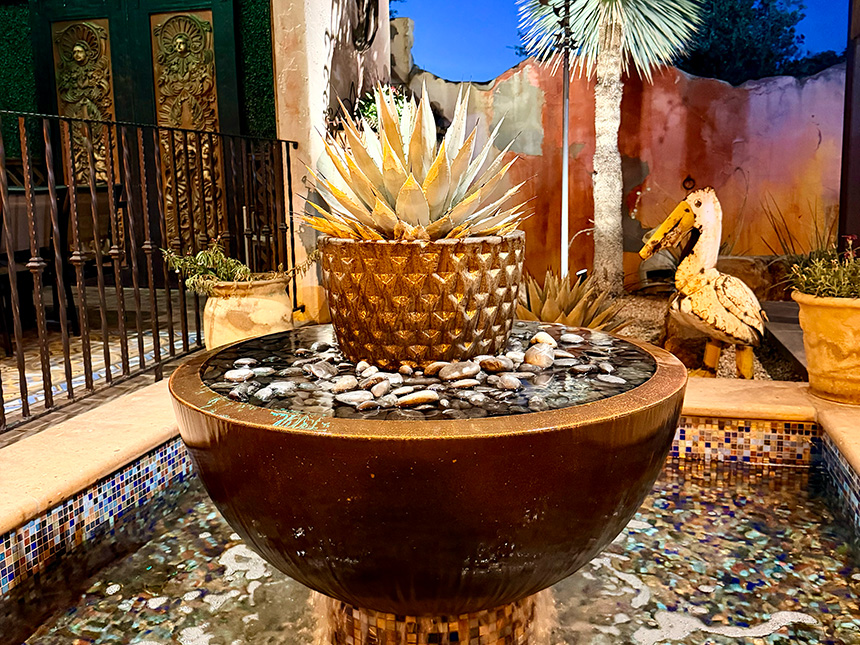Patio Fountain at Night